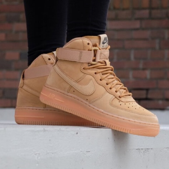 Nike Shoes - Nike Air Force 1 High LV8 GS 'Flax' Youth Sneakers